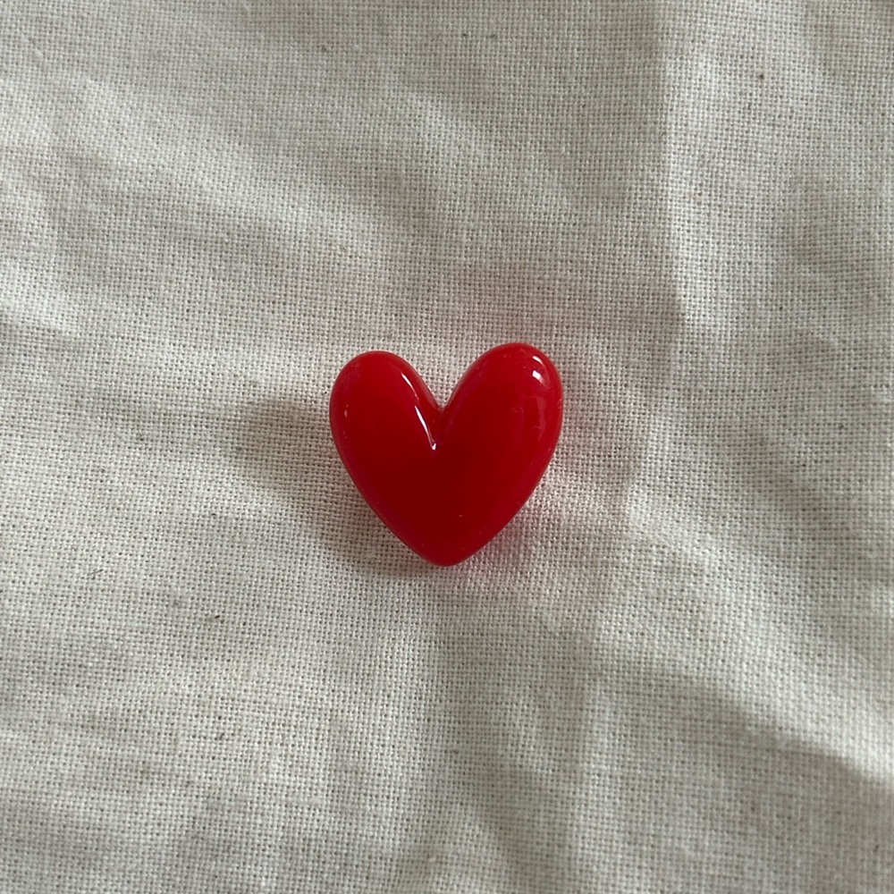 Red Heart Shaped Enamel Pin